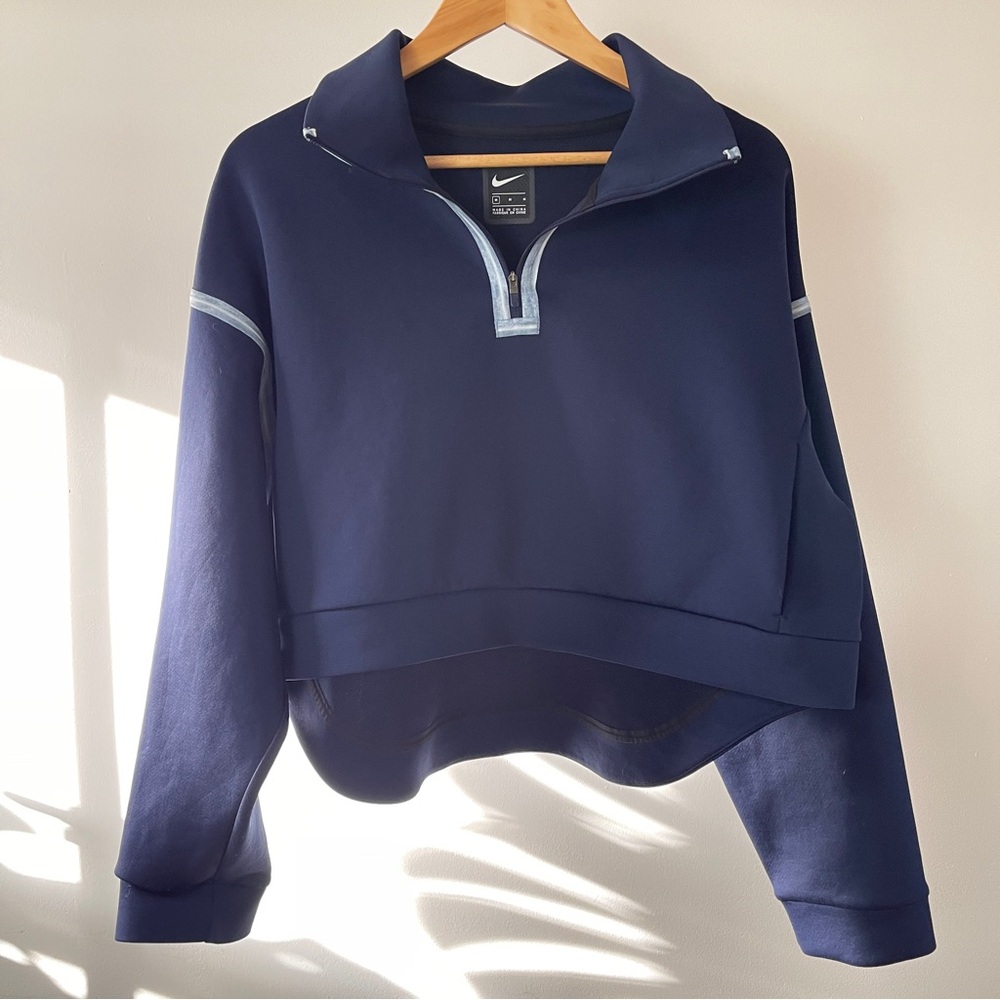 Nike Womens Fleece Training Pullover Navy Blue size M - Picture 2 of 10